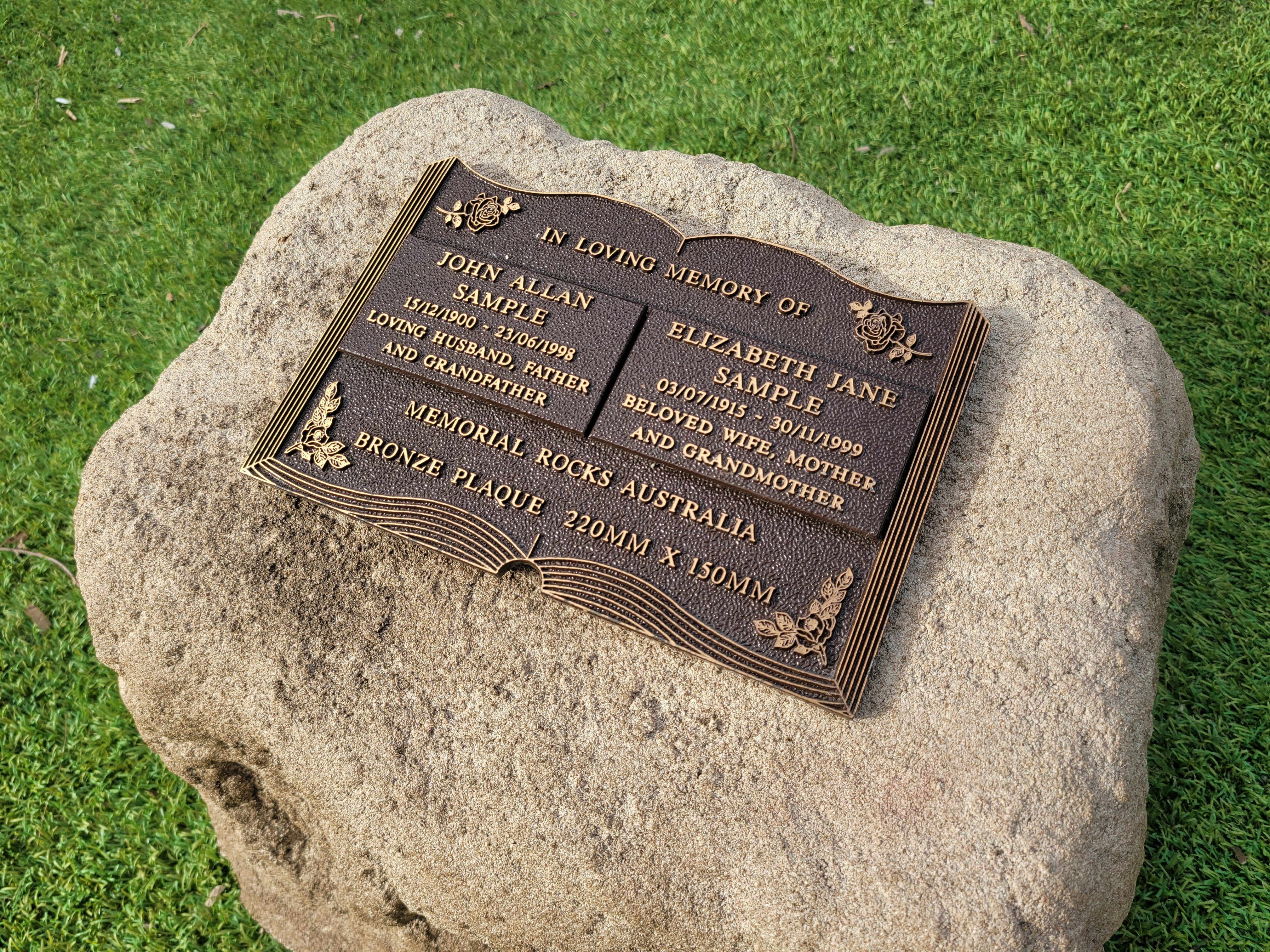 Memorial Rock Urn 1903 Large Double Natural Riversand