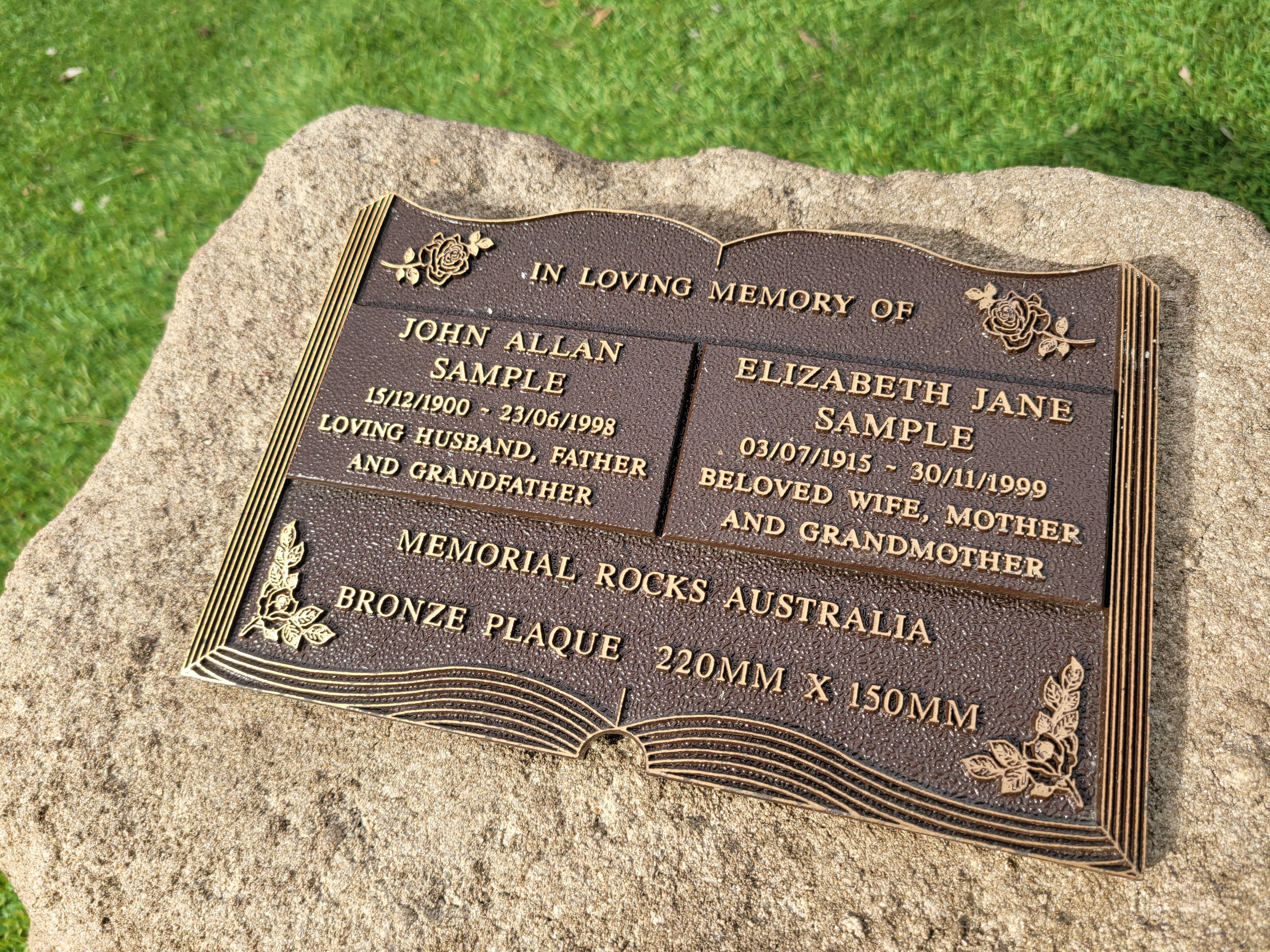 Memorial Rock Urn 1904 Large Double Natural Riversand