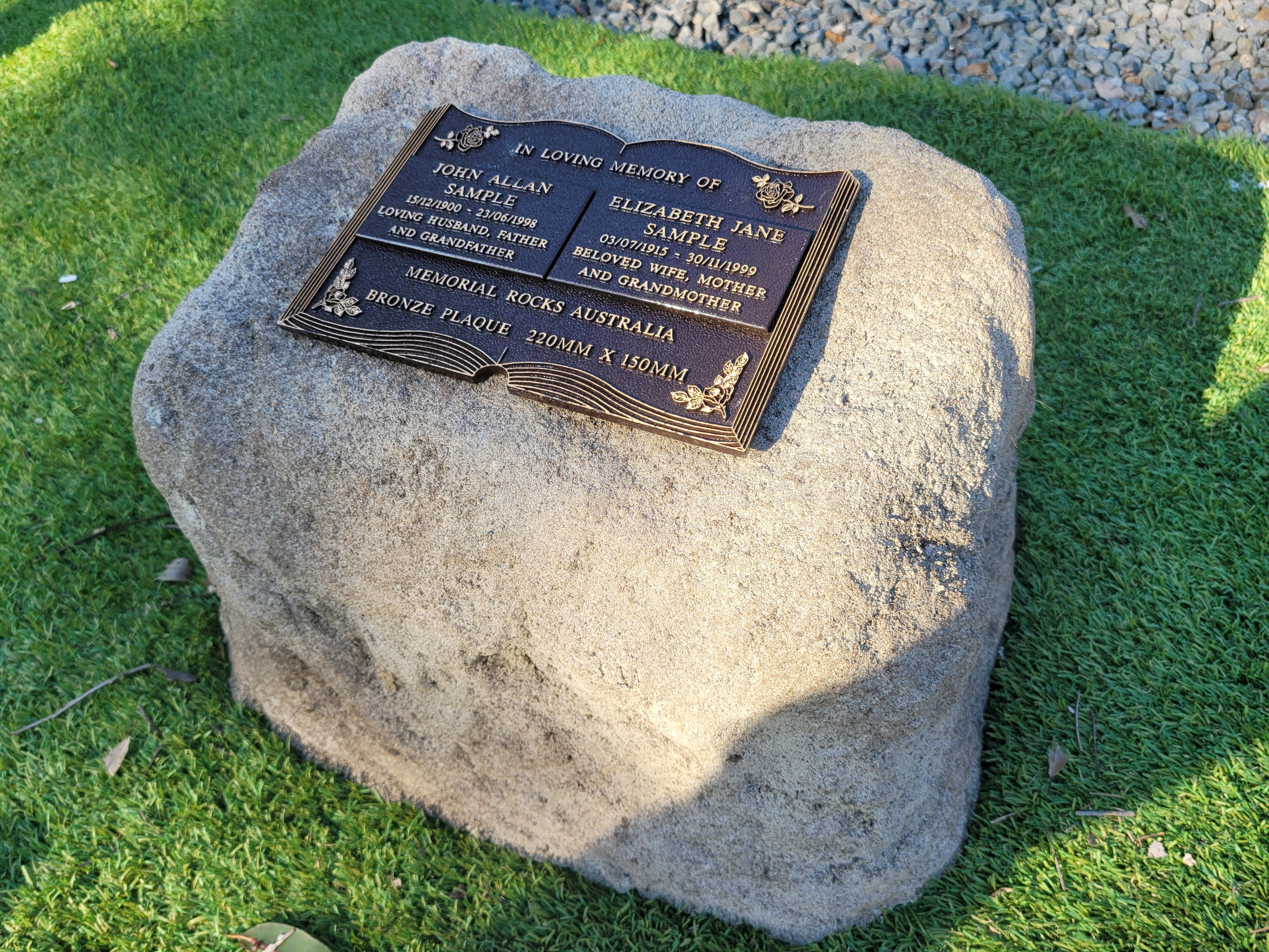 Memorial Rock Urn 1909 Large Double Natural Riversand