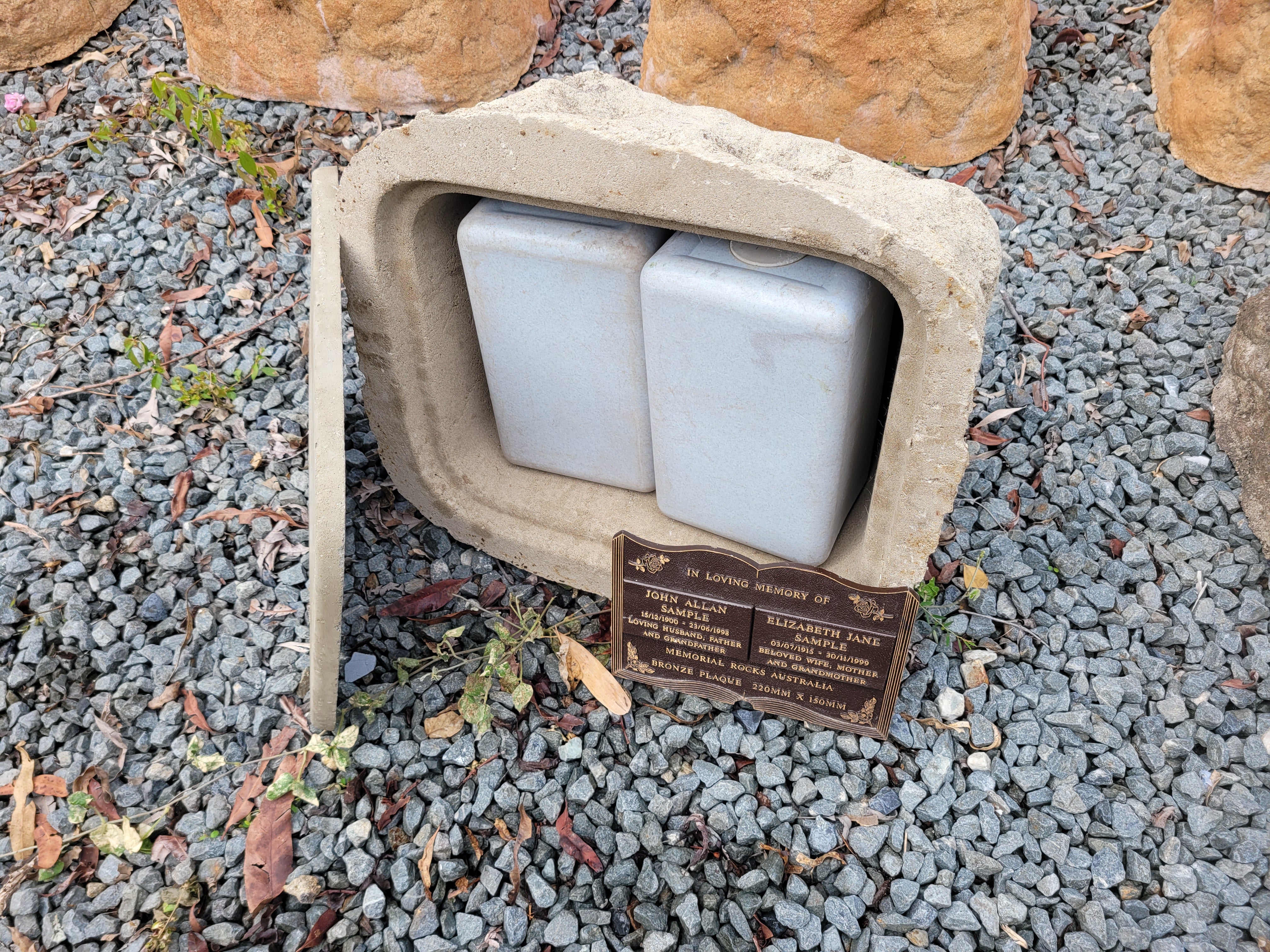 Memorial Rock Urn 2062 Large Double Natural Riversand