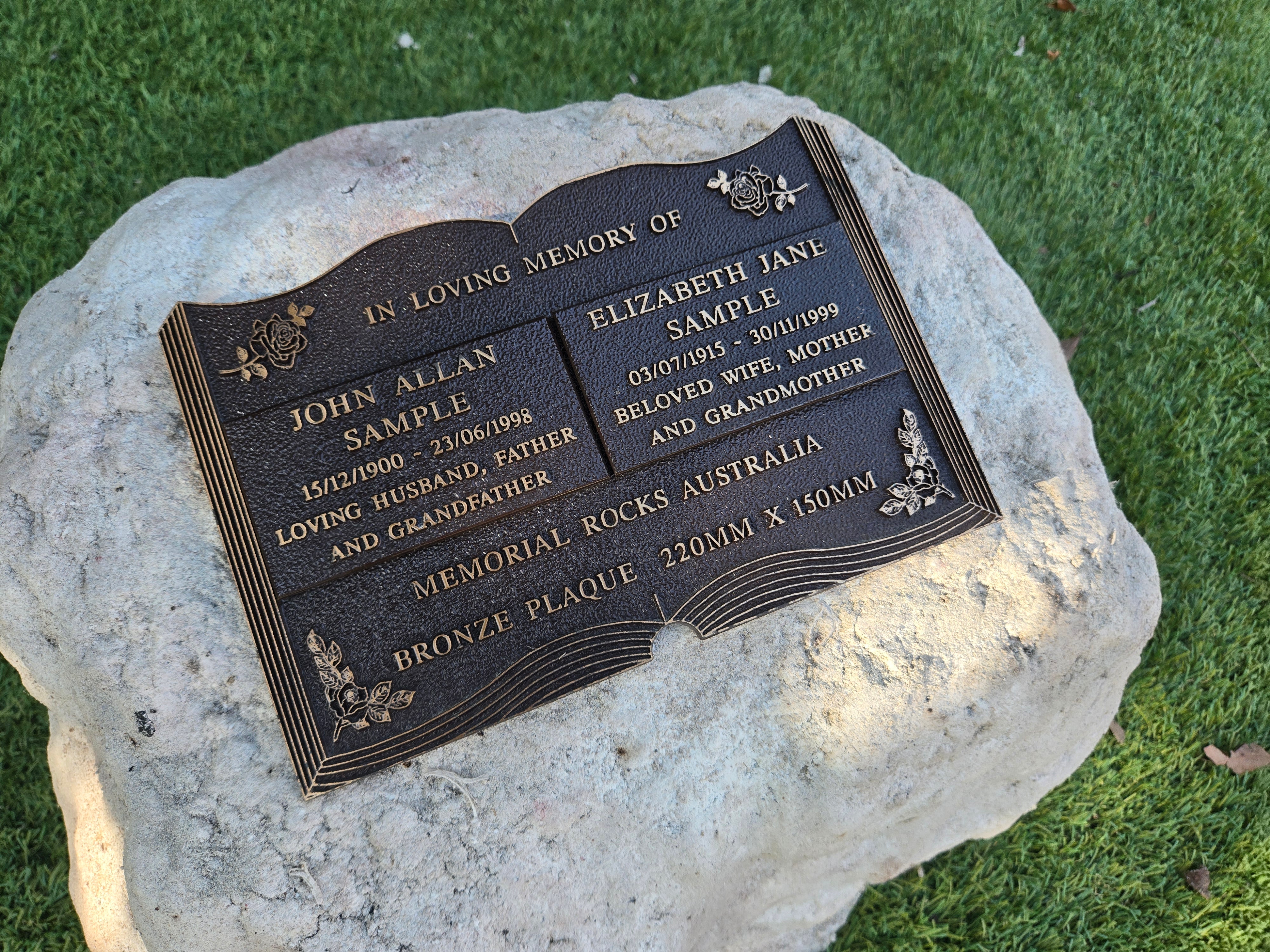Memorial Rock Urn 2205 Large Double White