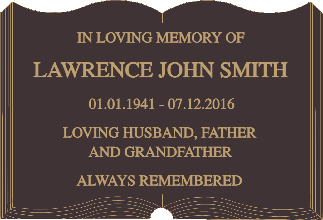 Quality Bronze Cut-Out Book Plaque Size 220mm x 150mm
