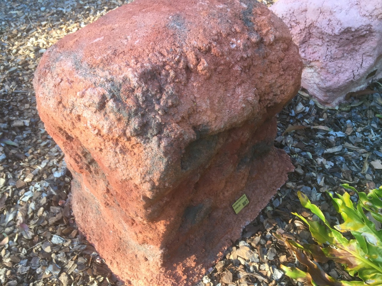 Memorial Rock Urn 807 Single Tall Novelty.( Optional glass window)  Outback Red Series