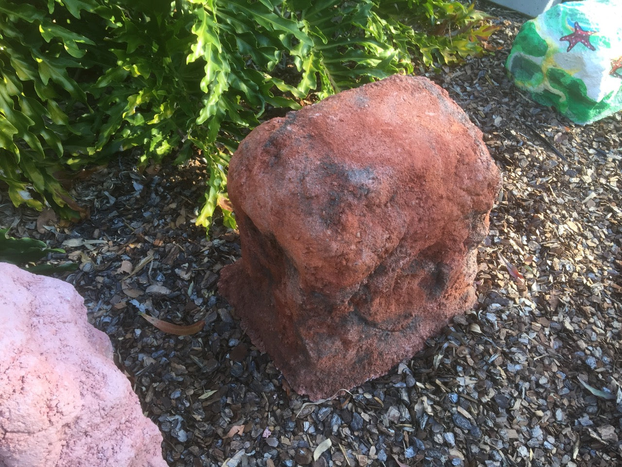 Memorial Rock Urn 807 Single Tall Novelty.( Optional glass window)  Outback Red Series